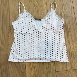 Rare Pinterest famous brandy Melville hearts amara lace tank!